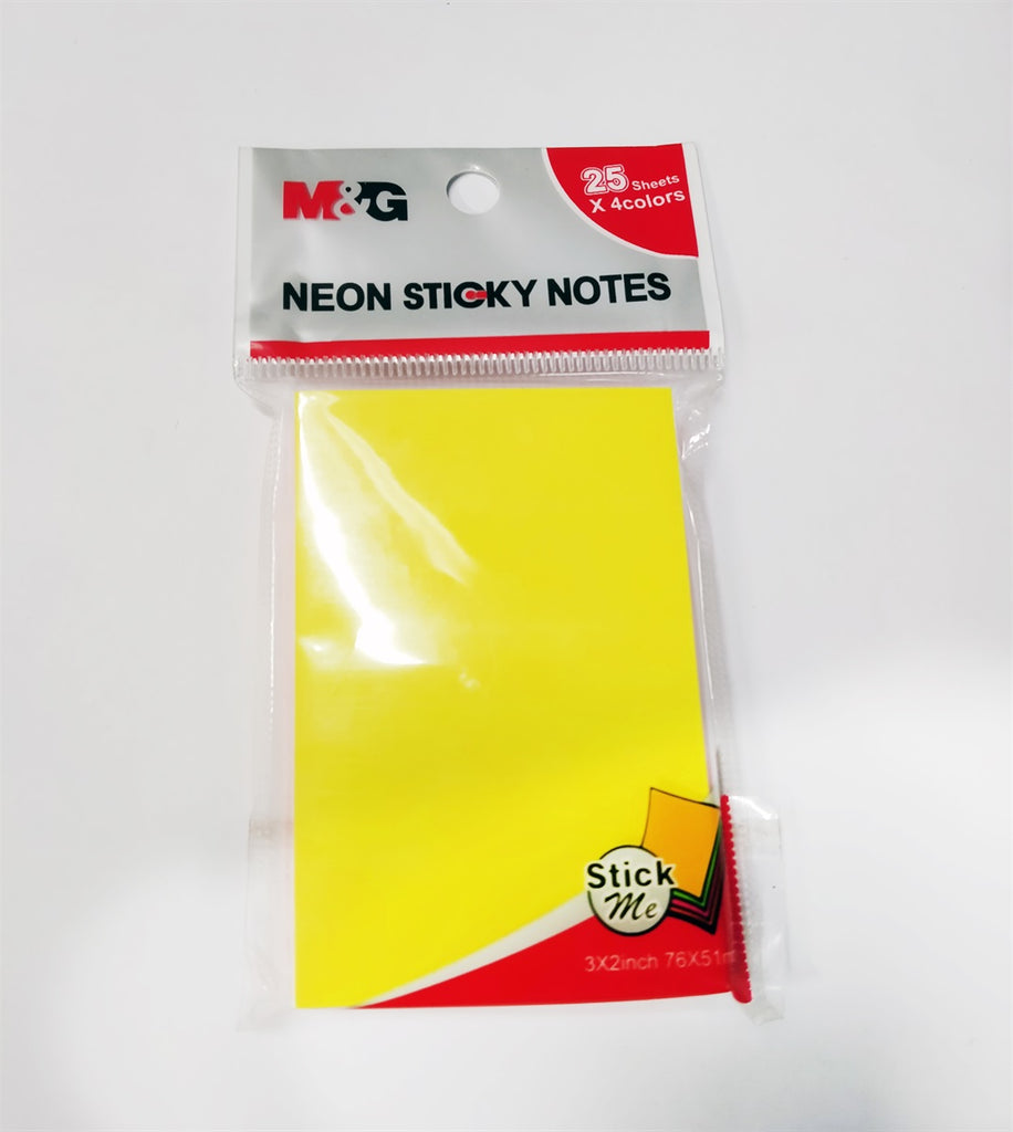 M&G YS-183 Neon Sticky Notes 3 x 3 Inches 4 Colours