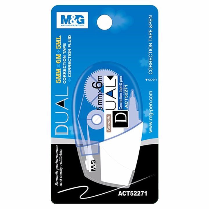 M&G ACT52271 Dual Correction Tape and Pen 5MM x 6Meter + 5ML(1pc)