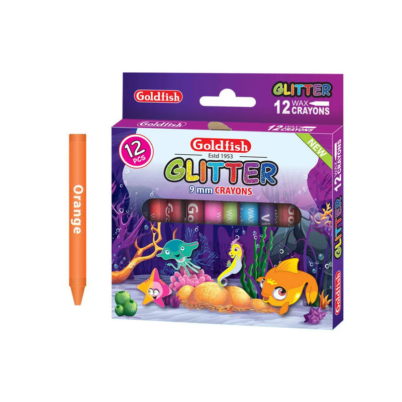 Goldfish Glitter Crayons 12pcs
