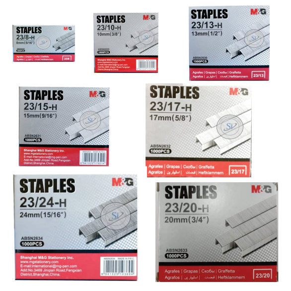 Heavy Duty Stapler Pin M&G (Set of All Pins)