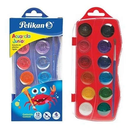 Pelikan Watercolor Set Junior 12 Watercolors School Water Paints For Kids