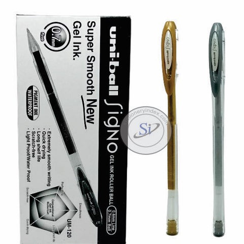 Uni-Ball Signo Silver & Golden (UM120-3Pcs)