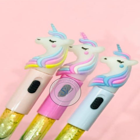 Unicorn Gel Pen with LED light & Water Filled Glitter (1Pcs)