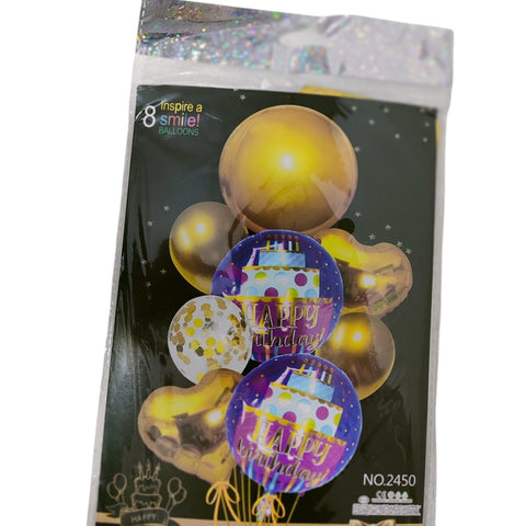 HBD SMILE BALOON 8 PCS( 1 PACK)