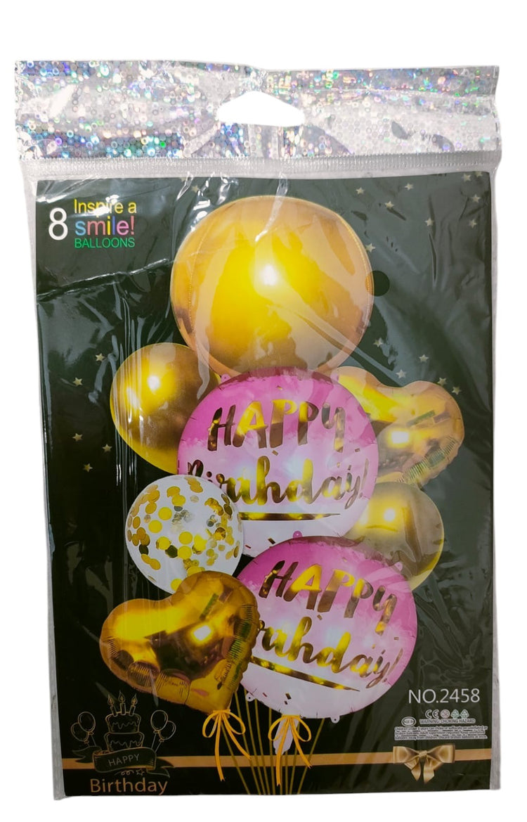 HBD SMILE BALOON 8 PCS( 1 PACK)