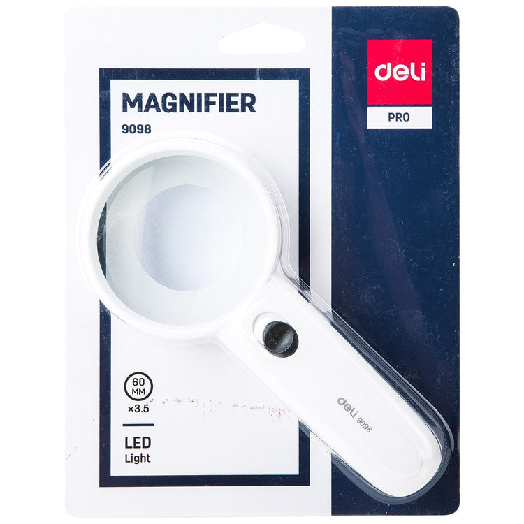 Deli Magnifying Glass 60/75mm with LED Light ( 1 PC)